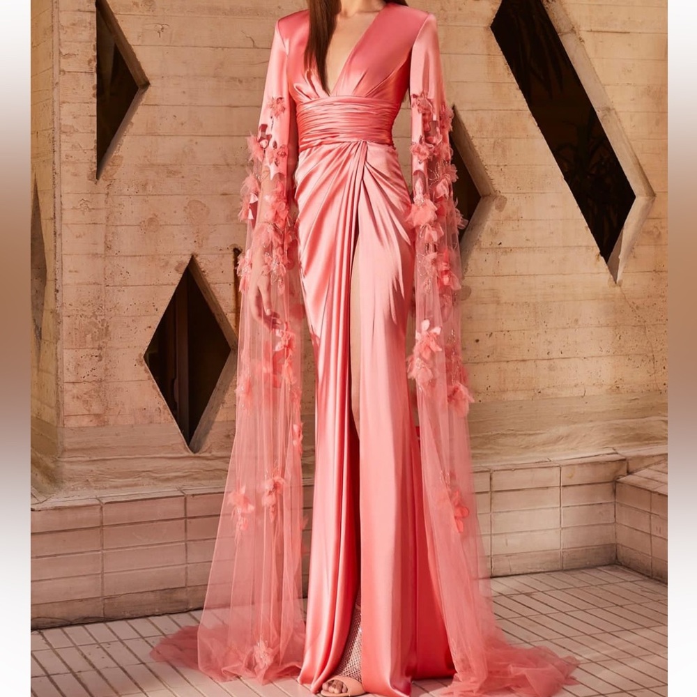 Tony Ward floral appliqué gown